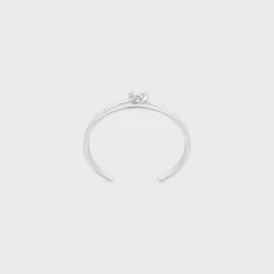 Knot Double Cuff in Brass with Rhodium Finish
