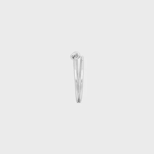 Knot Double Cuff in Brass with Rhodium Finish