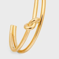 Knot Double Cuff in Brass with Gold Finish