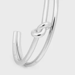 Knot Double Cuff in Brass with Rhodium Finish