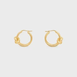 Knot Double Hoops in Brass with Gold Finish