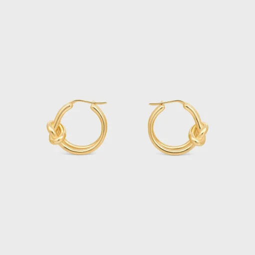 Knot Double Hoops in Brass with Gold Finish