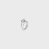 Knot Double Ring in Brass with Rhodium Finish