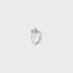 Knot Double Ring in Brass with Rhodium Finish
