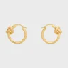 Knot Small Hoops in Brass with Gold finish