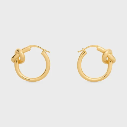 Knot Small Hoops in Brass with Gold finish