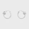Knot Small Hoops in Brass with Rhodium finish