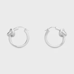 Knot Small Hoops in Brass with Rhodium finish