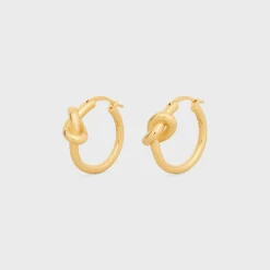 Knot Small Hoops in Brass with Gold finish