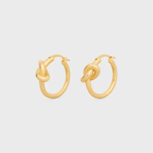 Knot Small Hoops in Brass with Gold finish