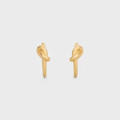 Knot Small Hoops in Brass with Gold finish