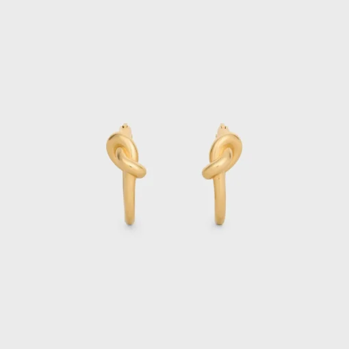 Knot Small Hoops in Brass with Gold finish