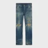 kurt jeans in destroyed blue marble denim