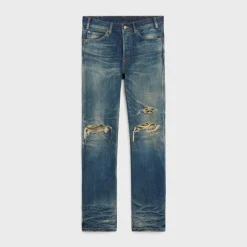 kurt jeans in destroyed blue marble denim