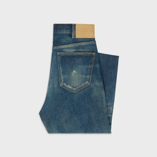 kurt jeans in destroyed blue marble denim