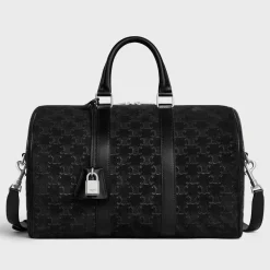 LARGE BOSTON in SUEDE CALFSKIN WITH TRIOMPHE EMBOSSED