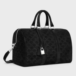 LARGE BOSTON in SUEDE CALFSKIN WITH TRIOMPHE EMBOSSED