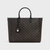 Large cabas in Triomphe canvas and calfskin