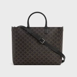 Large cabas in Triomphe canvas and calfskin