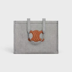 Large Cabas Thais in STRIPED TEXTILE