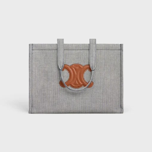 Large Cabas Thais in STRIPED TEXTILE