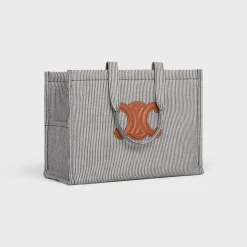 Large Cabas Thais in STRIPED TEXTILE