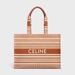 Large Cabas Thais in STRIPED TEXTILE WITH CELINE