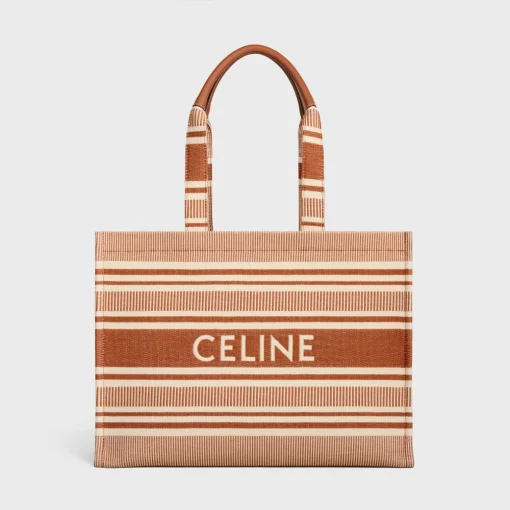 Large Cabas Thais in STRIPED TEXTILE WITH CELINE