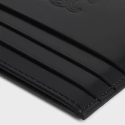 LARGE CARD HOLDER in Satinated calfskin with triomphe embossed