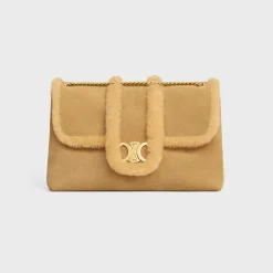 LARGE CELINE VICTOIRE BAG in SUEDE CALFSKIN AND SHEARLING