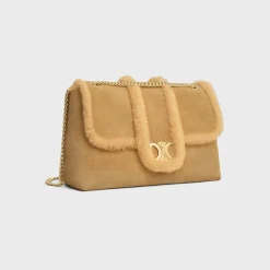 LARGE CELINE VICTOIRE BAG in SUEDE CALFSKIN AND SHEARLING
