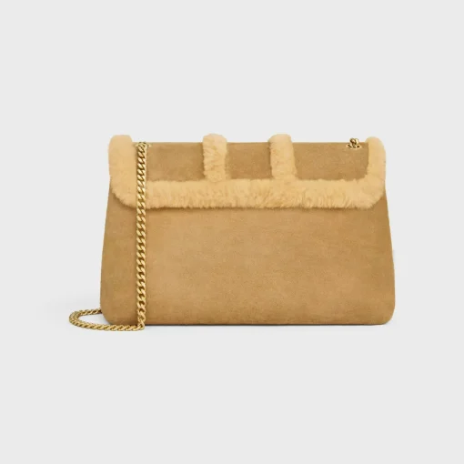 LARGE CELINE VICTOIRE BAG in SUEDE CALFSKIN AND SHEARLING