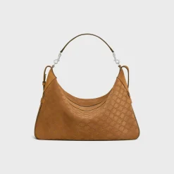 Large Strap Romy in SUEDE CALFSKIN WITH TRIOMPHE ALL OVER