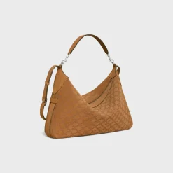 Large Strap Romy in SUEDE CALFSKIN WITH TRIOMPHE ALL OVER