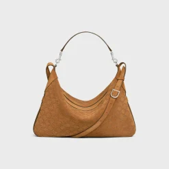 Large Strap Romy in SUEDE CALFSKIN WITH TRIOMPHE ALL OVER