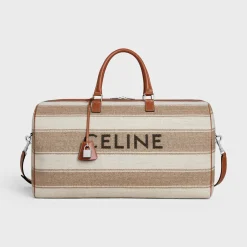 Large Travel Bag in Textile with celine jacquard and calfskin