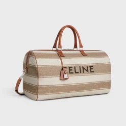 Large Travel Bag in Textile with celine jacquard and calfskin