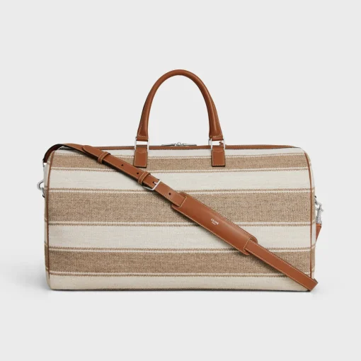 Large Travel Bag in Textile with celine jacquard and calfskin