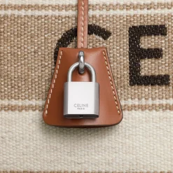 Large Travel Bag in Textile with celine jacquard and calfskin