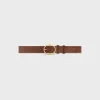 LARGE TWIN TRIOMPHE BELT in SUEDE CALFSKIN