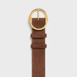 LARGE TWIN TRIOMPHE BELT in SUEDE CALFSKIN