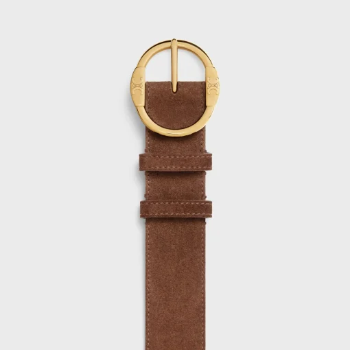 LARGE TWIN TRIOMPHE BELT in SUEDE CALFSKIN