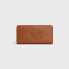 LARGE ZIPPED WALLET CUIR TRIOMPHE IN SMOOTH CALFSKIN