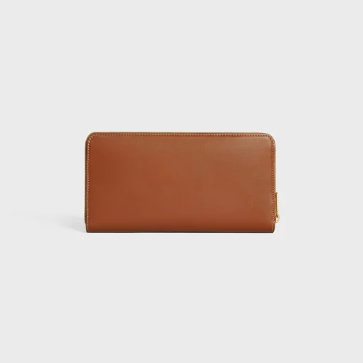 LARGE ZIPPED WALLET CUIR TRIOMPHE IN SMOOTH CALFSKIN