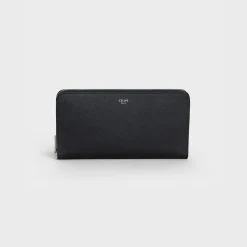 Large zipped wallet in Grained calfskin