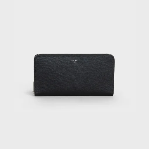 Large zipped wallet in Grained calfskin