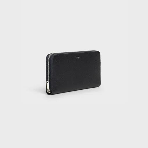Large zipped wallet in Grained calfskin