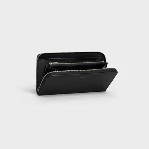 Large zipped wallet in Grained calfskin