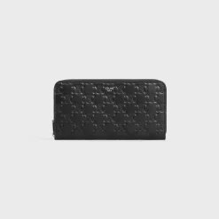 Large Zipped Wallet Triomphe L.Embossed Calf T.Emb BLACK