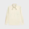 lavaliere blouse in silk satin